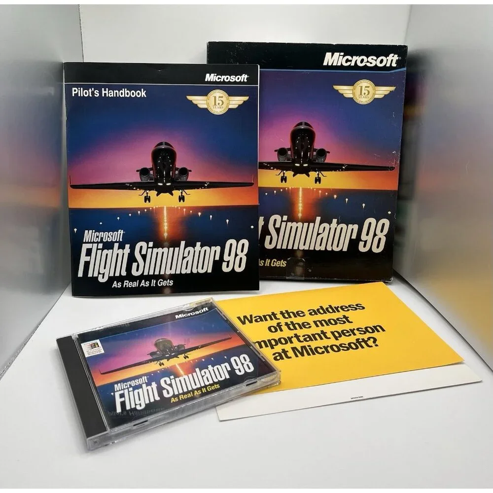 Microsoft Flight Simulator 98 (PC, 1997) & Microsoft SideWinder 3D Pro Vintage